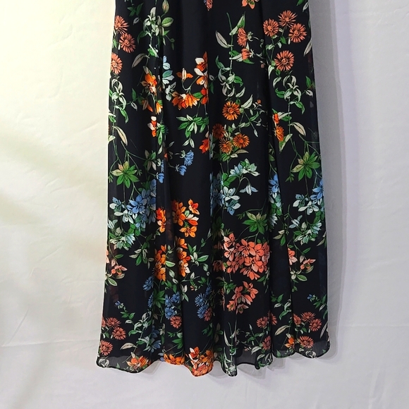 Tommy Hilfiger Women's Chiffon Midi Dress Sky Captain Multi Sz 2 - Picture 4 of 11